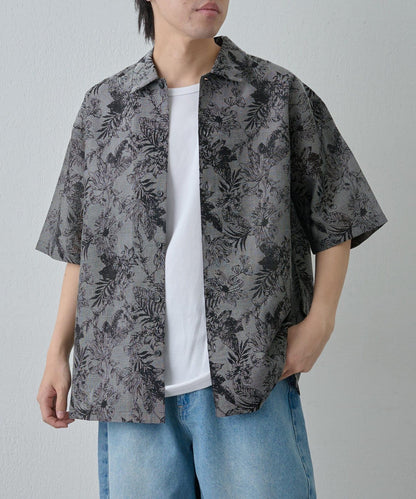 人造花短袖襯衫