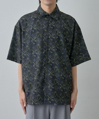 paisley圖案短袖襯衫