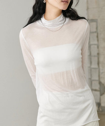 【LARUTA】透視天竺高領T恤