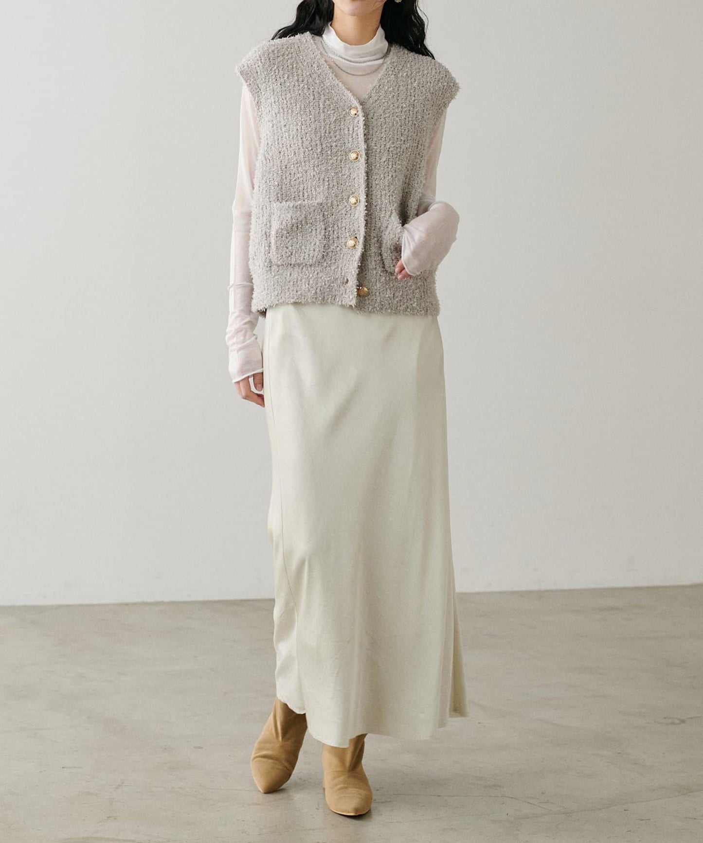 【LARUTA】透視天竺高領T恤