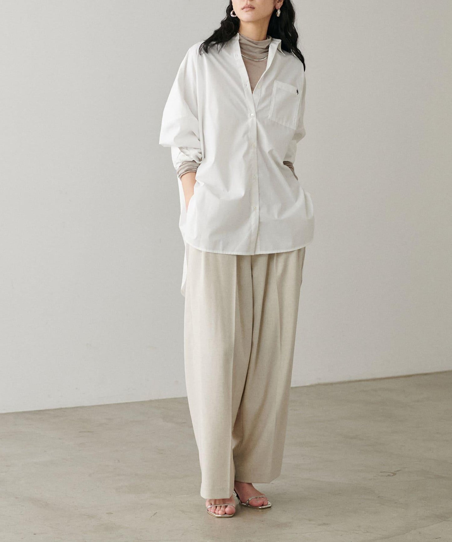 【LARUTA】透視天竺高領T恤