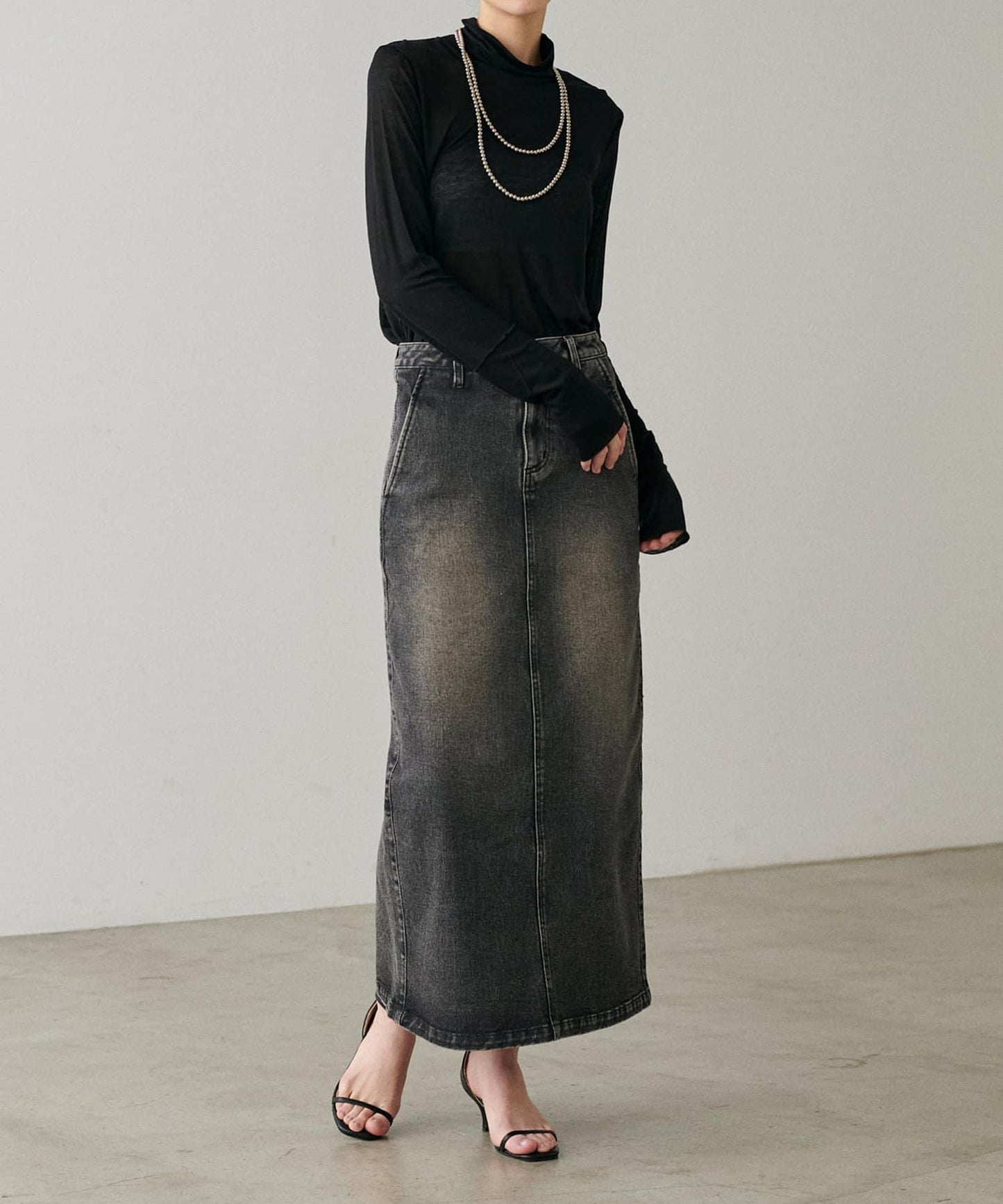 【LARUTA】透視天竺高領T恤