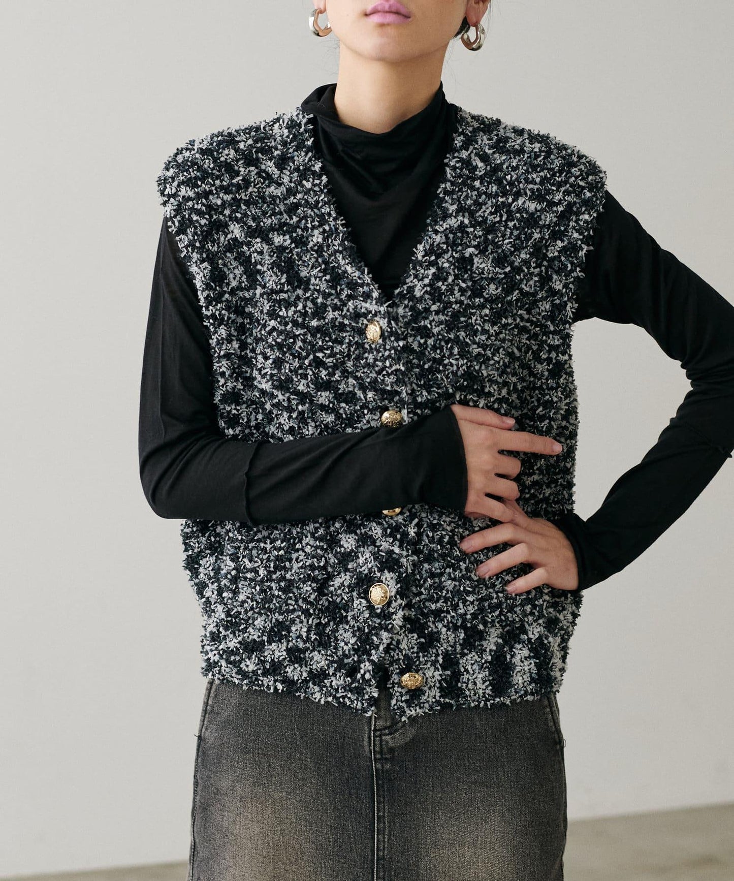 【LARUTA】透視天竺高領T恤