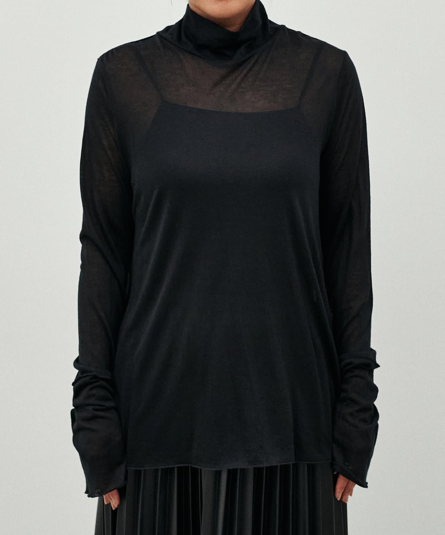 【LARUTA】透視天竺高領T恤