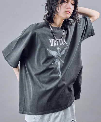 NIRVANA IN UTERO 色素T恤