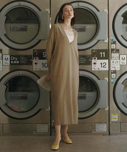V領連衣裙