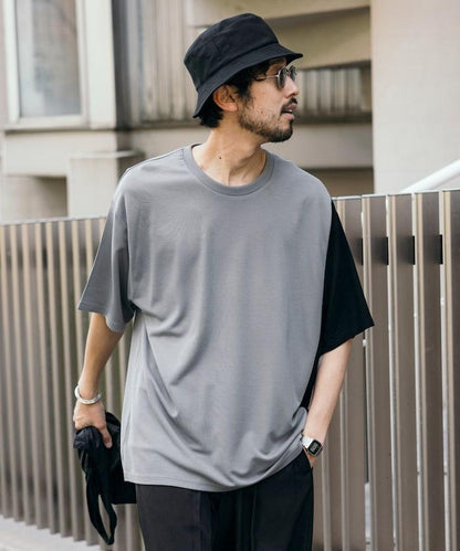PONTE切換T恤 / 雙色短袖T恤 / 接觸冷感 / 防紫外線 / 速幹
