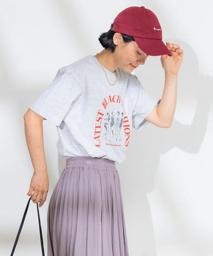女孩子照片海灘拱形logo T恤