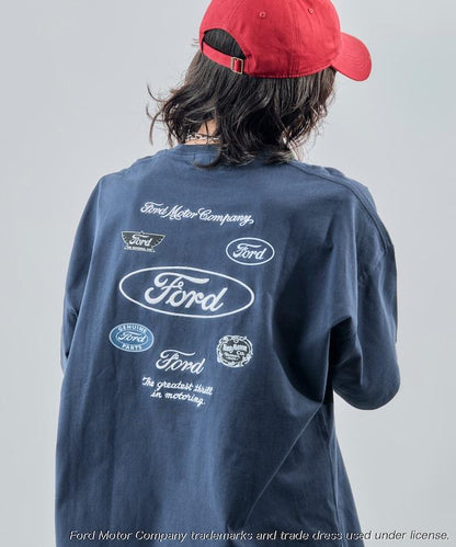 聯名 Ford 後背標誌刺繡印花T恤