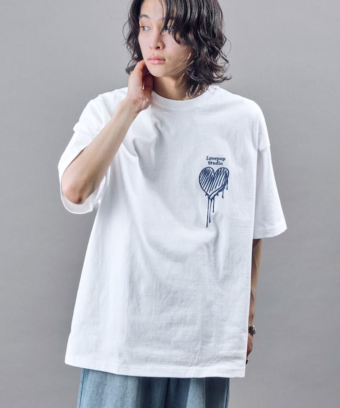 Lovepop studio 心形胸部標誌刺繡T恤