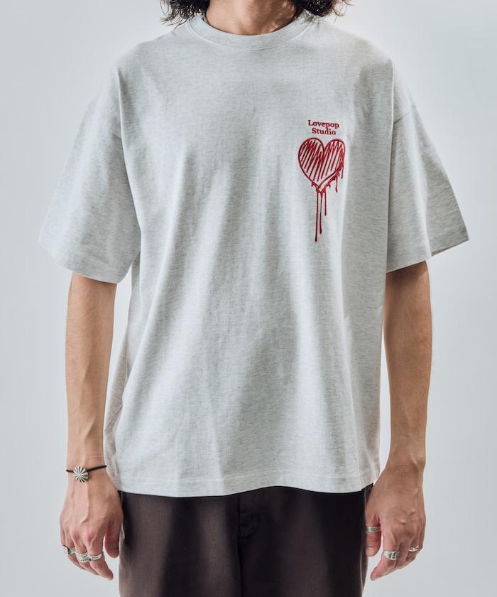 Lovepop studio 心形胸部標誌刺繡T恤