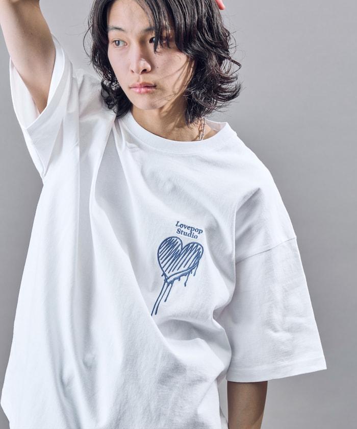Lovepop studio 心形胸部標誌刺繡T恤