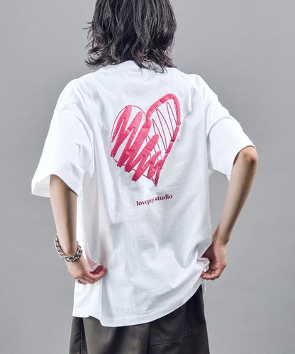 Lovepop studio 心形印花背面印花T恤