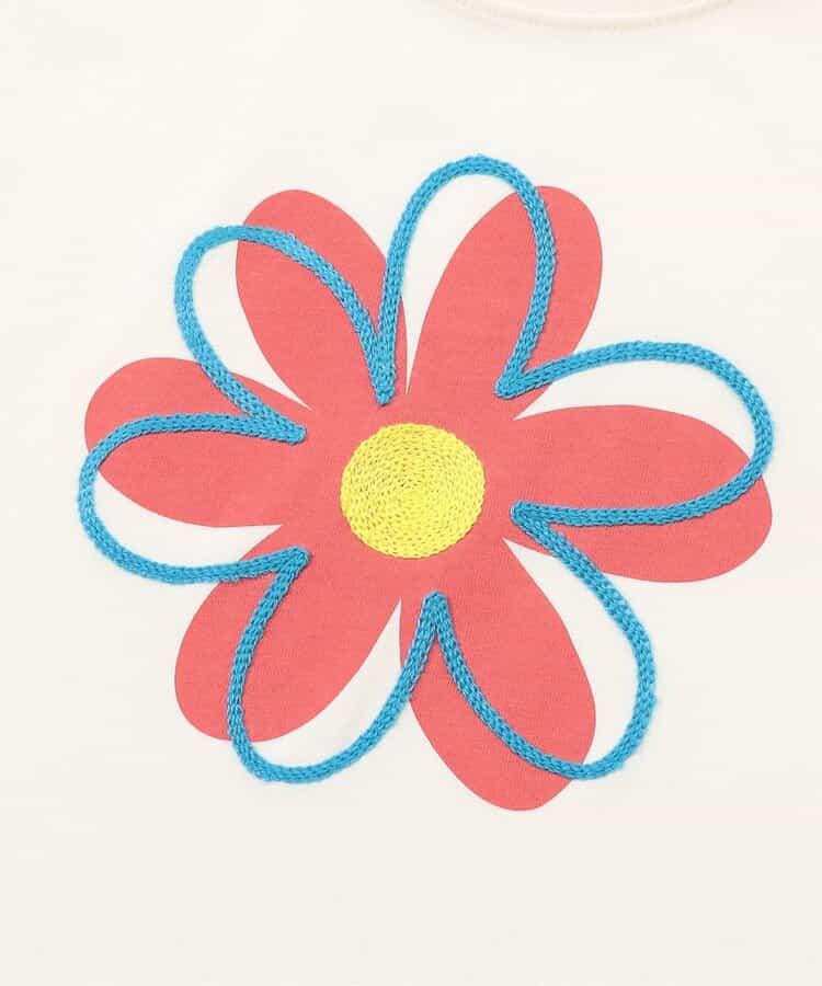 大花刺繡T恤