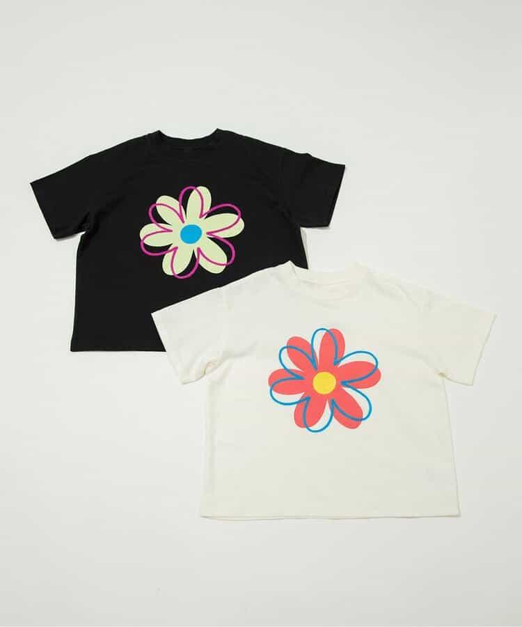 大花刺繡T恤
