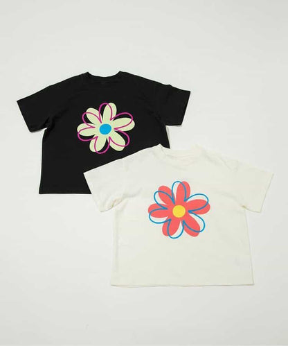 大花刺繡T恤
