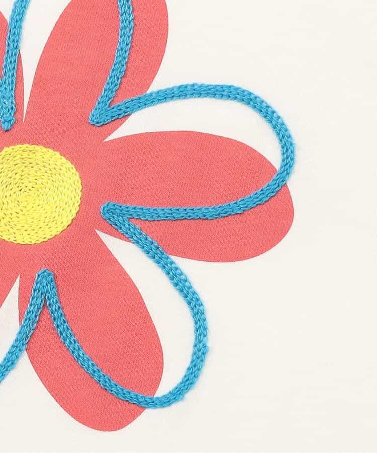 大花刺繡T恤