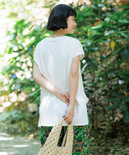 法式寬鬆袖長款上衣