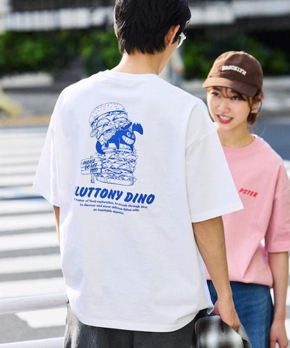 PSTER/寬鬆版後背印花圓領T恤 / Burger