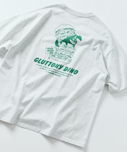 PSTER/寬鬆版後背印花圓領T恤 / Burger