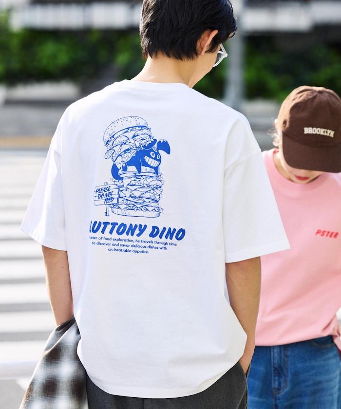 PSTER/寬鬆版後背印花圓領T恤 / Burger