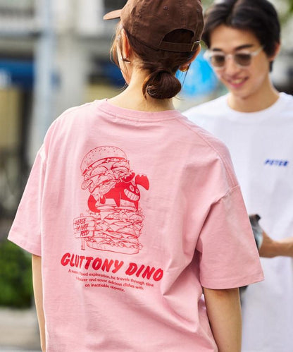 PSTER/寬鬆版後背印花圓領T恤 / Burger