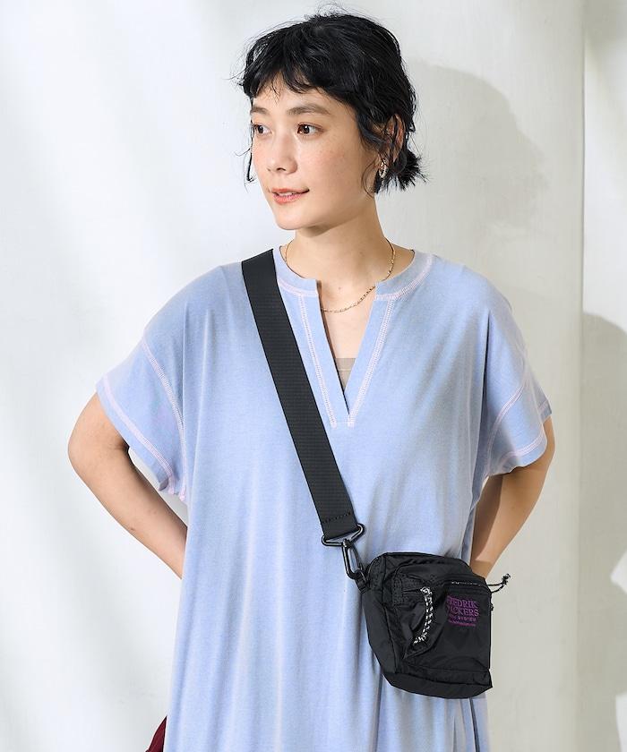 ＜接觸冷感＞混紡立領連衣裙