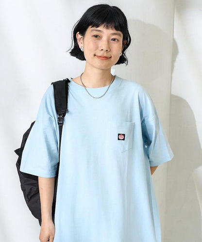 聯名 配色拼接 口袋連衣裙