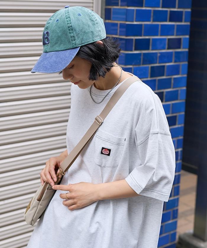 聯名 配色拼接 口袋連衣裙