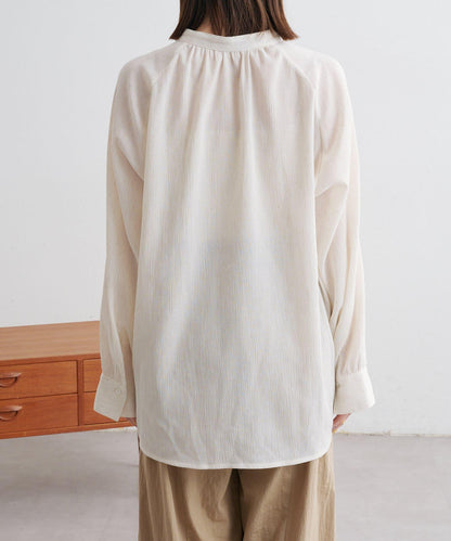 優雅露肩開衩襯衫