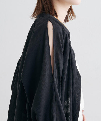 優雅露肩開衩襯衫