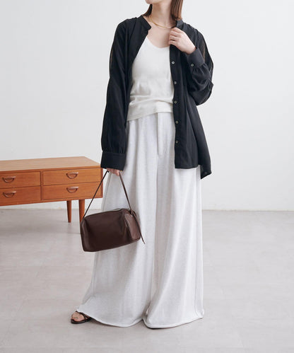 優雅露肩開衩襯衫