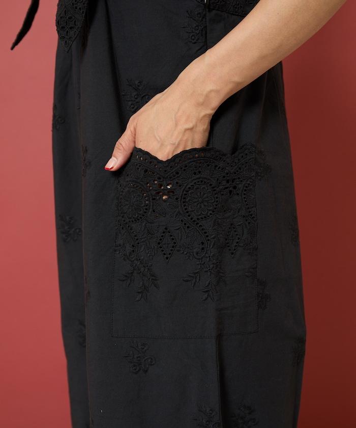 刺繡露臍連體褲