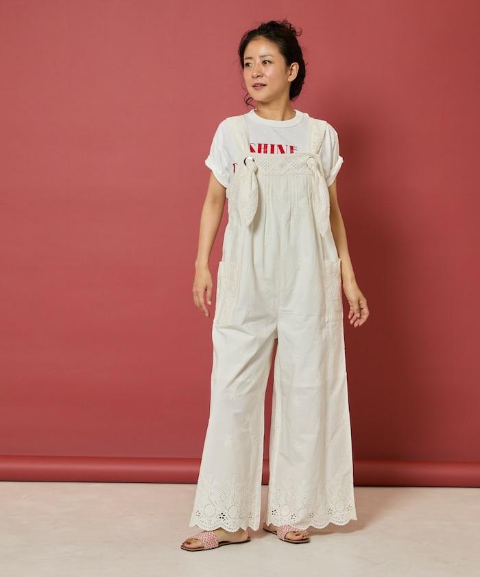 刺繡露臍連體褲