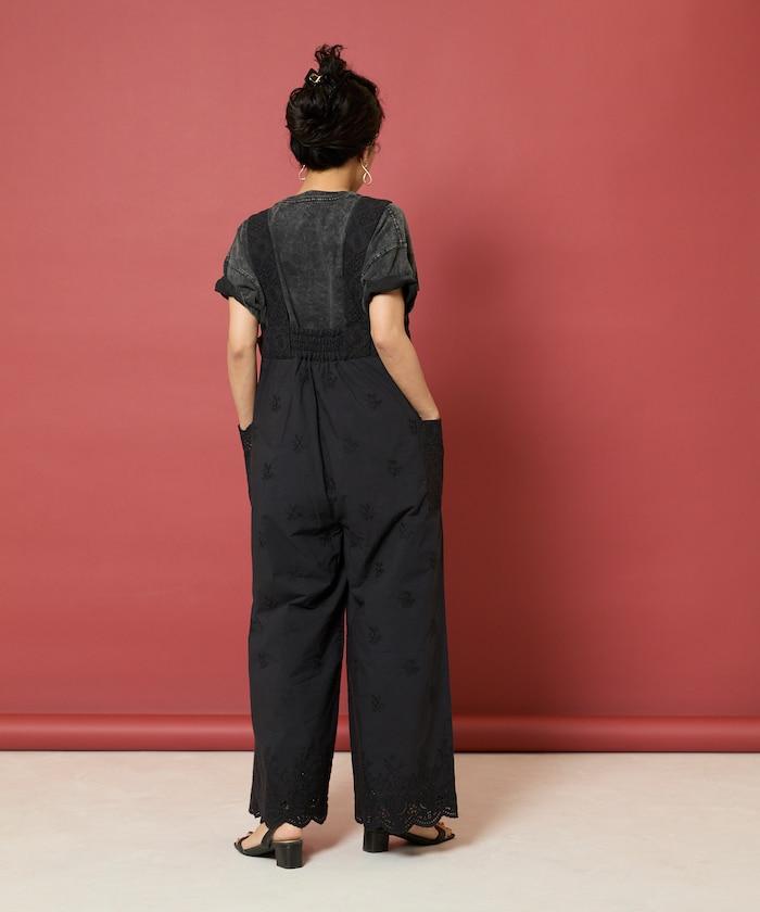 刺繡露臍連體褲