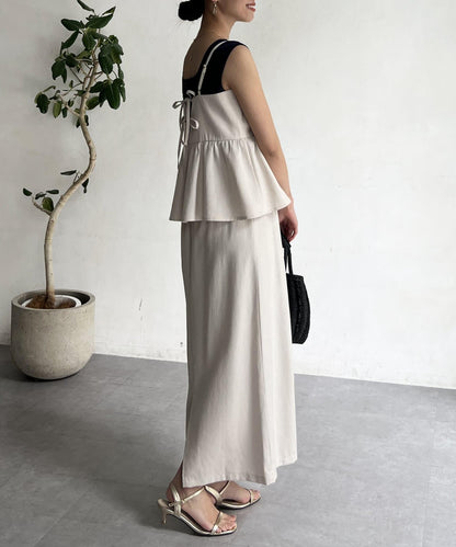 【搭配力出眾】【成熟可愛體型修飾】吊帶連衣裙×緊身裙