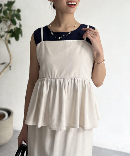 【搭配力出眾】【成熟可愛體型修飾】吊帶連衣裙×緊身裙