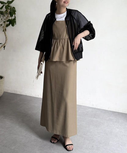 【搭配力出眾】【成熟可愛體型修飾】吊帶連衣裙×緊身裙