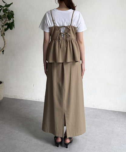 【搭配力出眾】【成熟可愛體型修飾】吊帶連衣裙×緊身裙