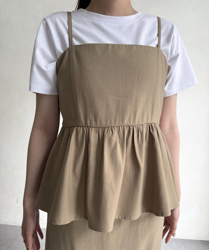 【搭配力出眾】【成熟可愛體型修飾】吊帶連衣裙×緊身裙