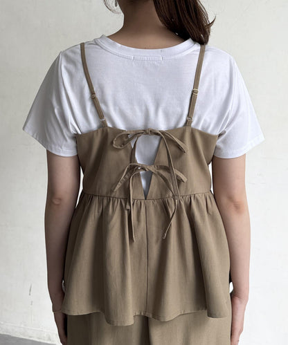 【搭配力出眾】【成熟可愛體型修飾】吊帶連衣裙×緊身裙