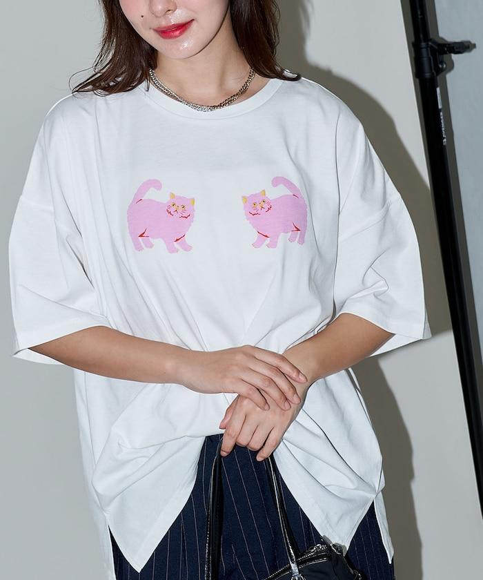 twins cat/雙子貓 印花T恤