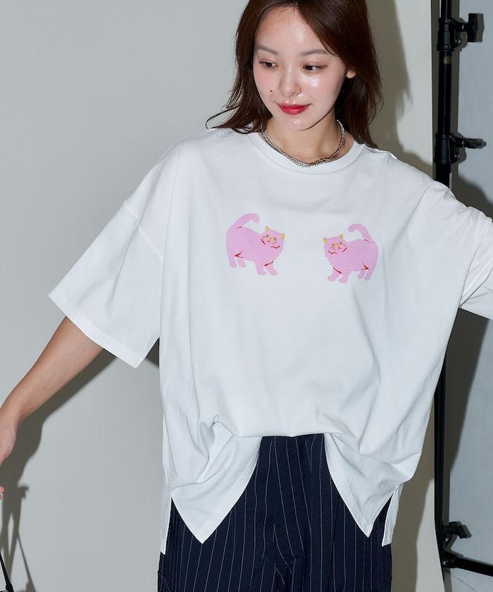 twins cat/雙子貓 印花T恤