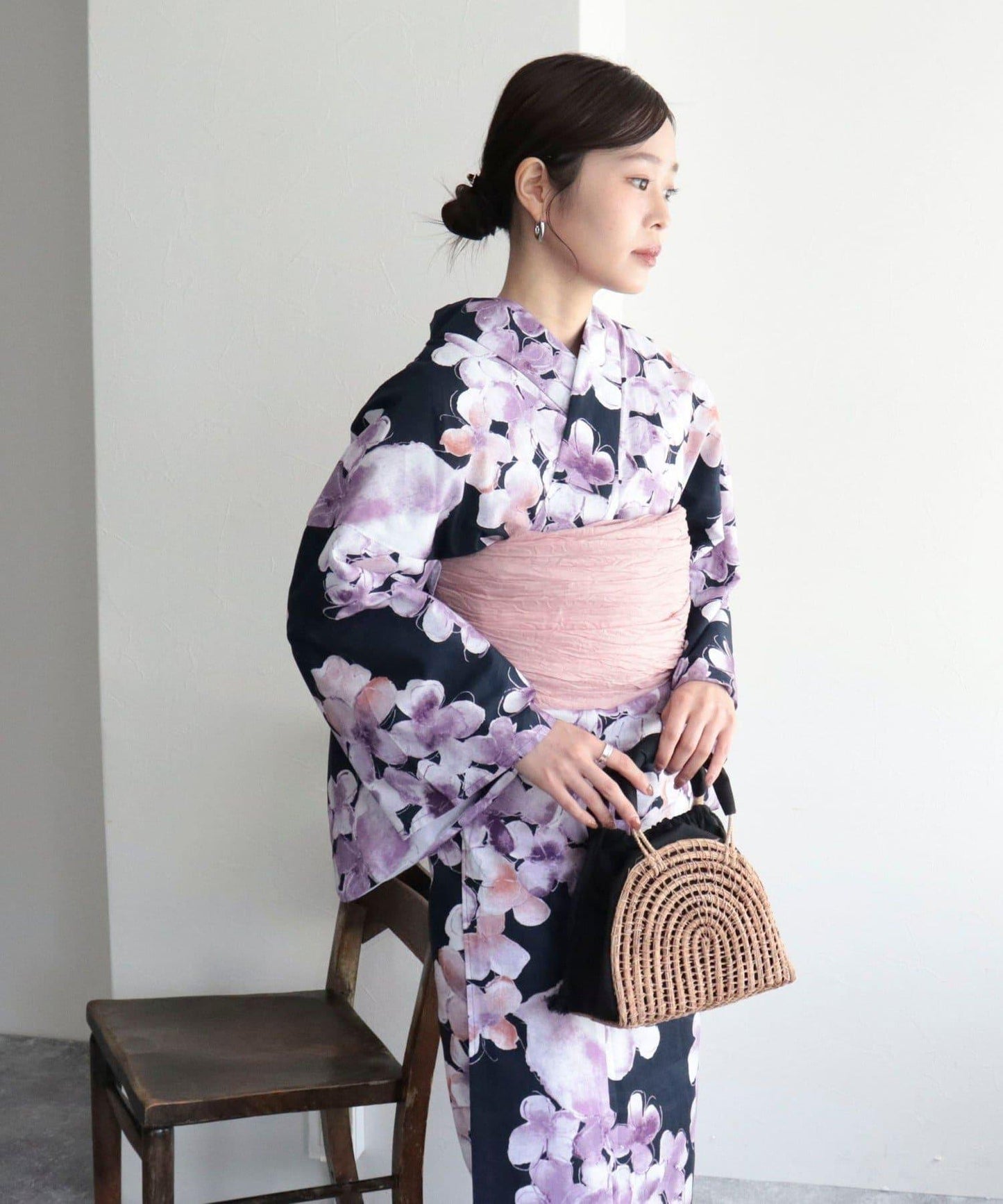 【限定/全3色】花紋浴衣2件套