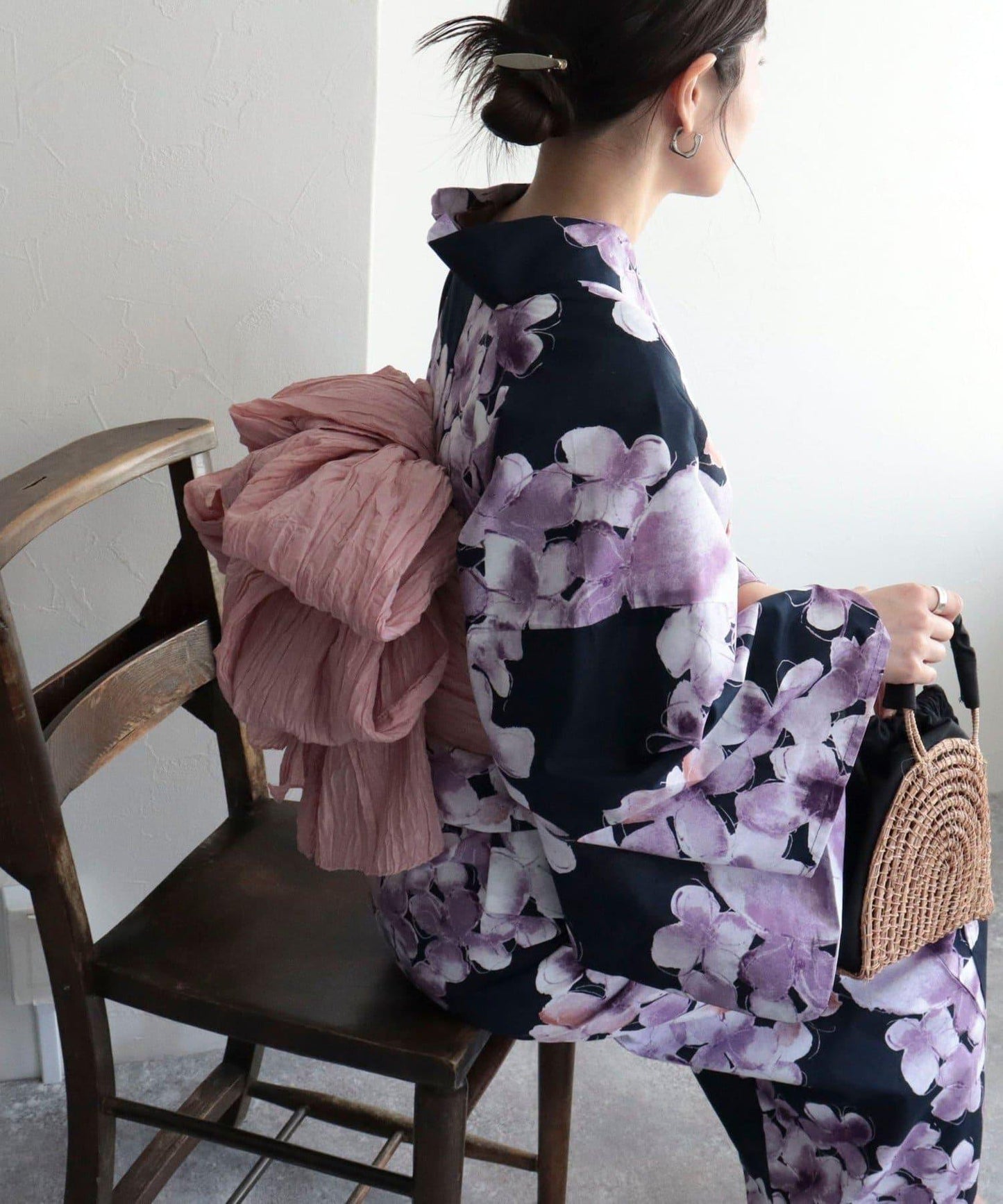 【限定/全3色】花紋浴衣2件套
