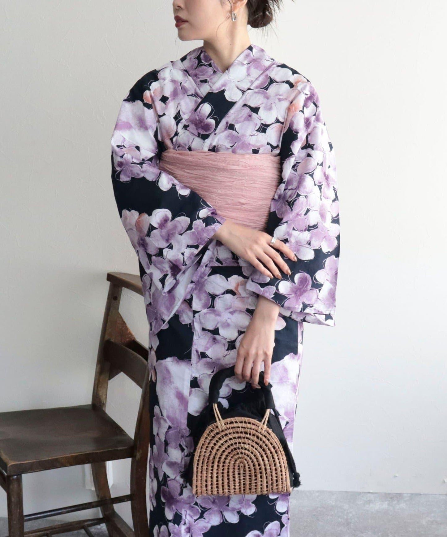 【限定/全3色】花紋浴衣2件套