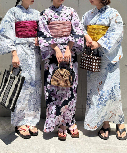 【限定/全3色】花紋浴衣2件套