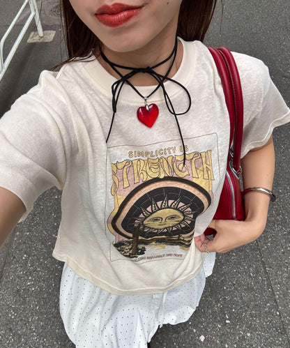 復古風情愛心T恤