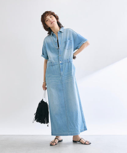 【MONN×Yoshiiiiii】長袖牛仔連衣裙/7月上旬發貨預定