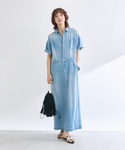 【MONN×Yoshiiiiii】長袖牛仔連衣裙/7月上旬發貨預定